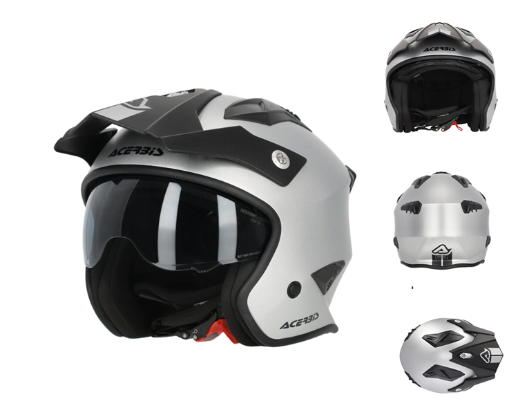 CASCO MOTO ACERBIS JET ARIA METALLIC 22.06 PLATA L